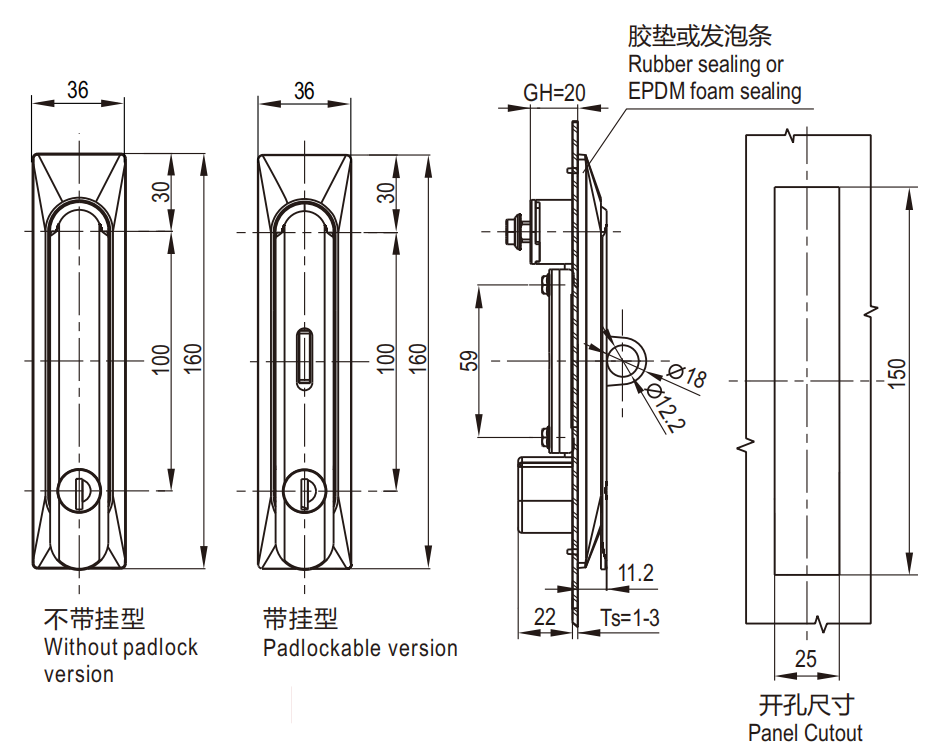 平面型转动把手 1201-01大型系列