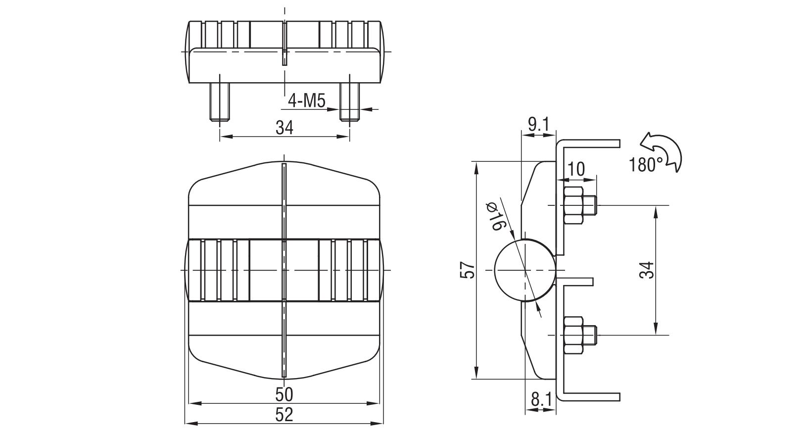 Screw-on Hinge 2105 Series 52x57