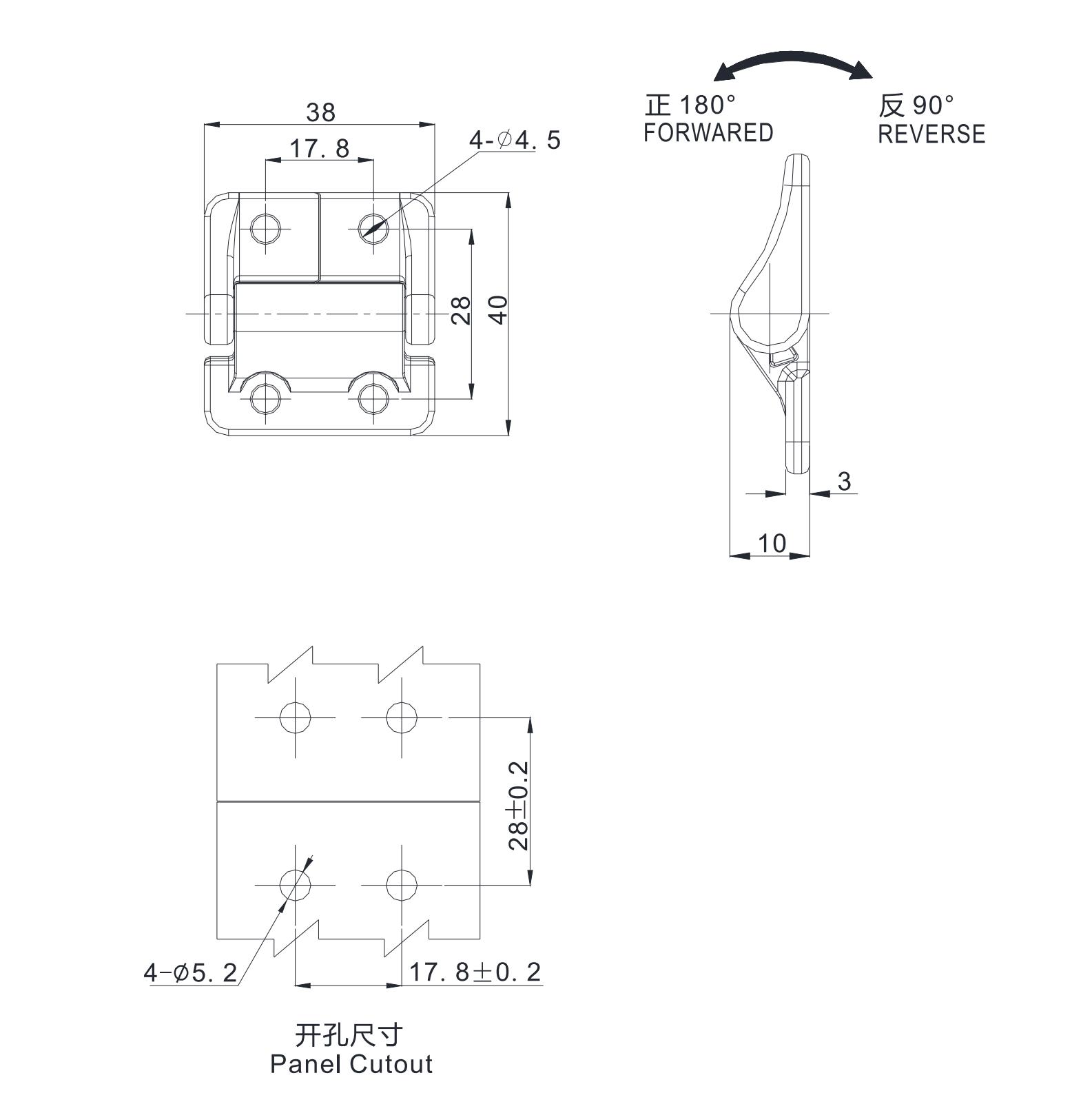 Screw-on Torque Hinge 2118 Small Series