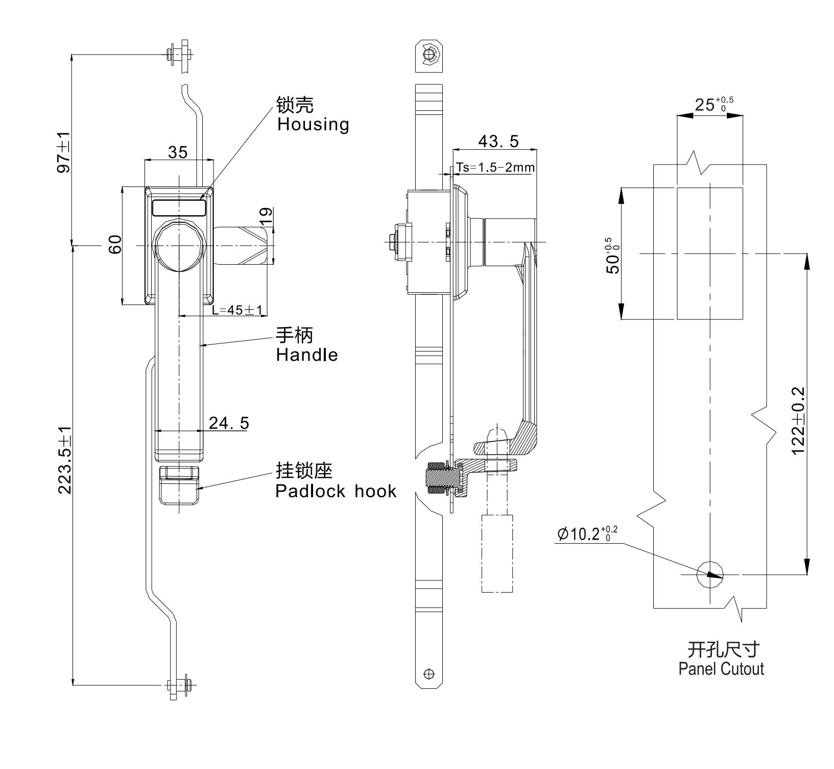 连杆型旋转把手 1123中型连杆系列