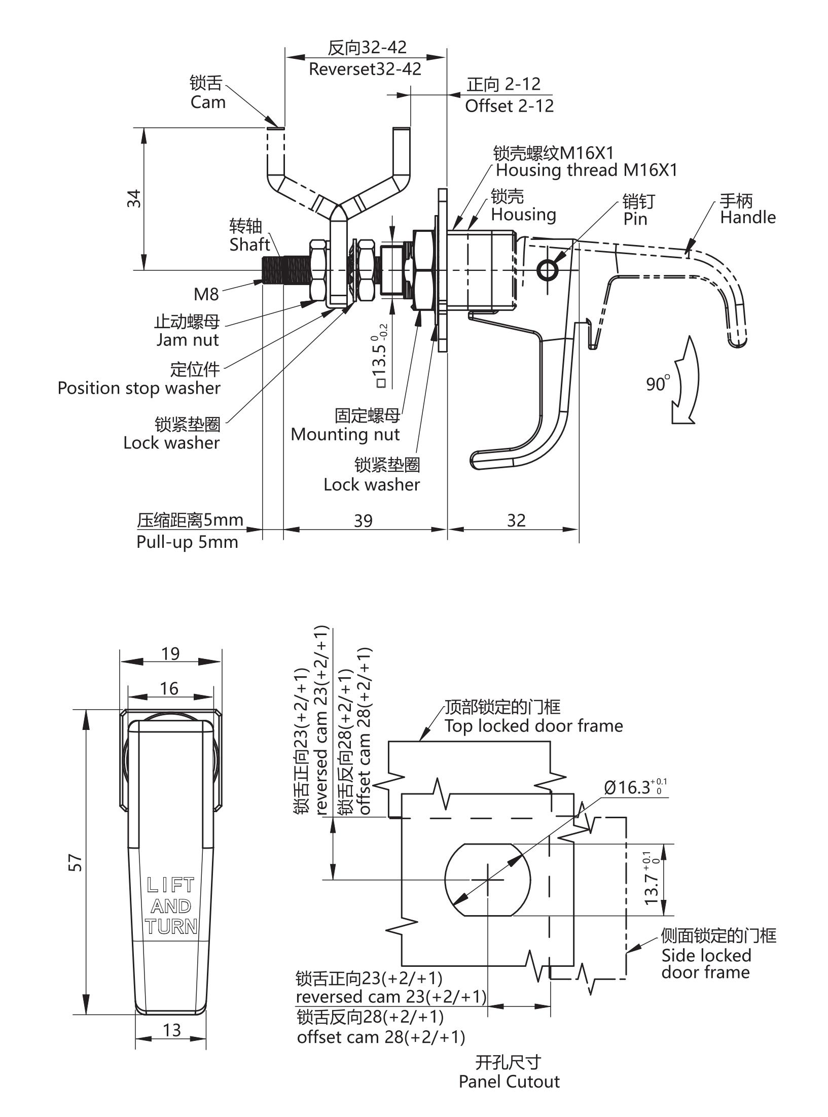 压缩式门锁 1258系列