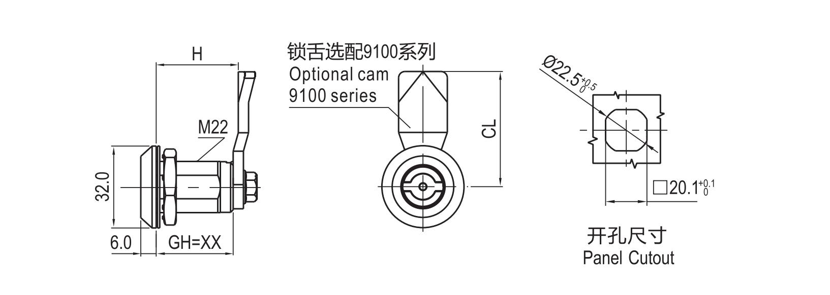 直角转舌锁 1420系列