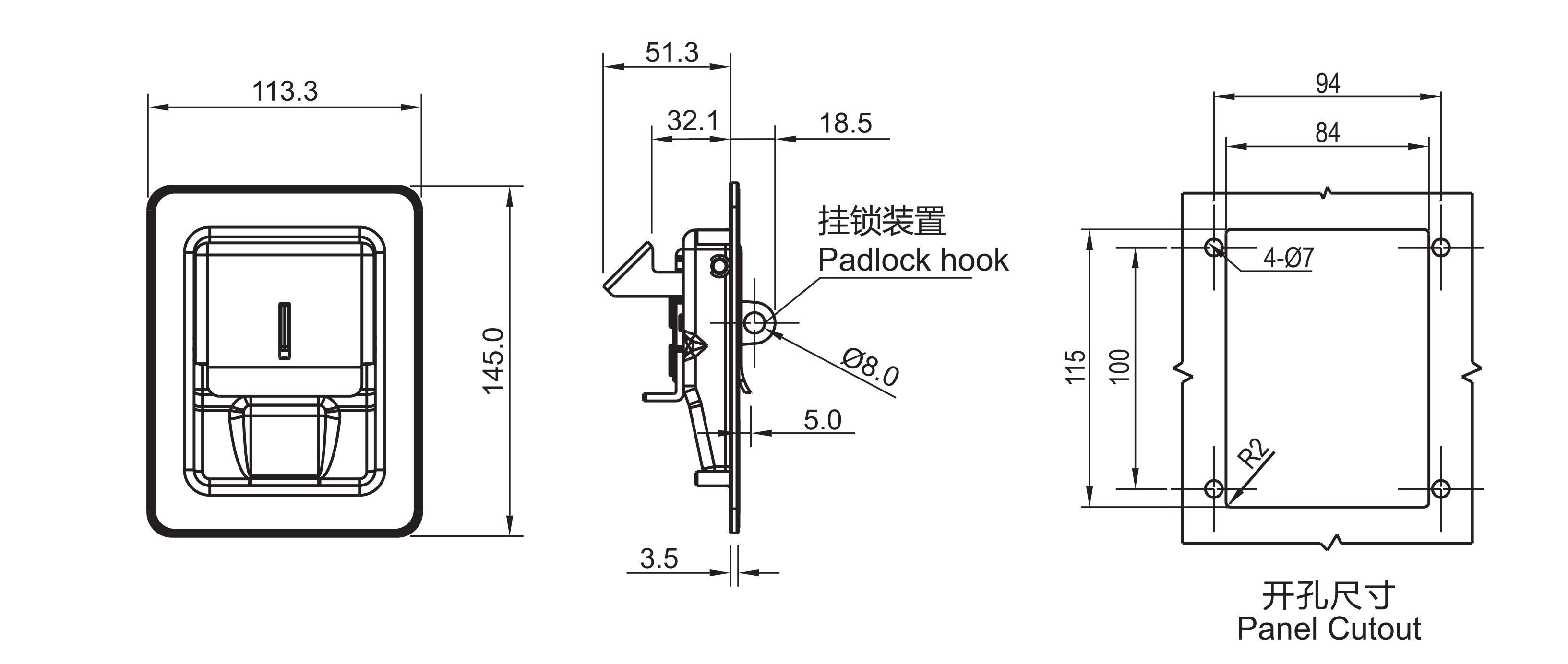 面板锁 1702系列