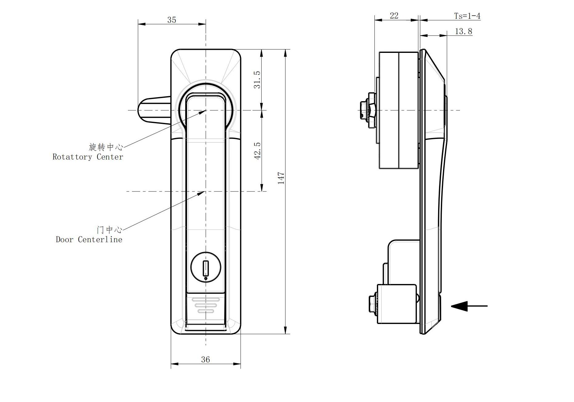 Swinghandle 1104 Cam Type Series